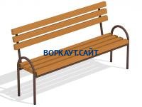 Парковая лавочка со спинкой МАФ 1605 в Нальчике