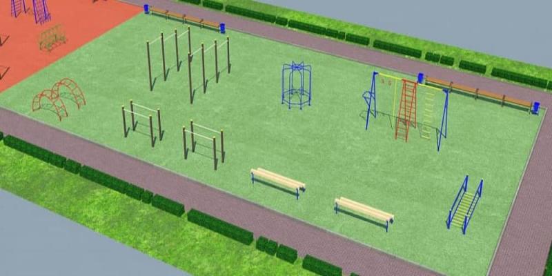 Проект детско-спортивной площадки для школы - детсада в Нальчике
