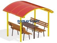Стол и лавки под навесом МАФ 4005 в Нальчике