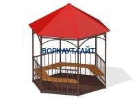 Беседка с лавками и полом МАФ 4122 в Нальчике