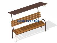 Лавочка под навесом МАФ 1607 в Нальчике