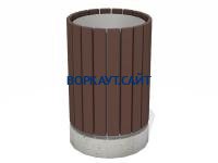 Урна деревянная круглая с бетонным основанием МАФ 1632 в Нальчике