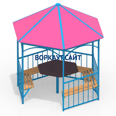 Беседка со столом и лавками МАФ 4121 в Нальчике