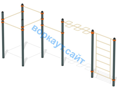 Воркаут турники с шведской стенкой и рукоходом  ВС-21 в Нальчике
