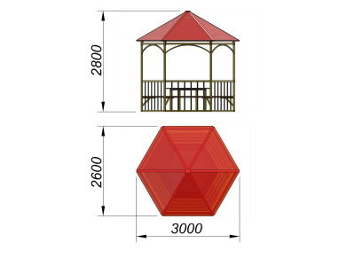 Беседка со столом и лавками МАФ 4121 в Нальчике