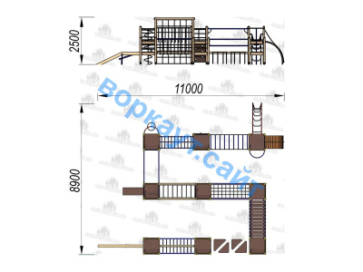 Детский спортивный комплекс Полоса препятствий ДСК 3116 в Нальчике