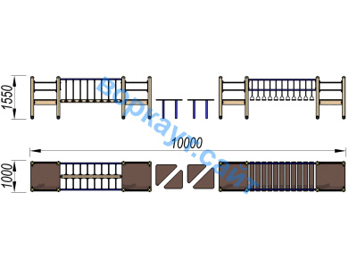 Детский спортивный комплекс Двойной мостик ДСК 3115 в Нальчике