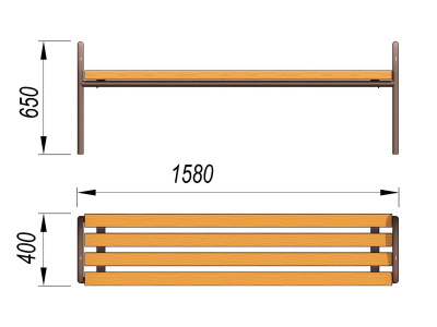 Лавочка парковая МАФ 1603 в Нальчике