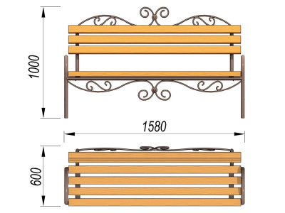 Лавочка кованная МАФ 1606 в Нальчике