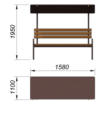 Лавочка под навесом МАФ 1607 в Нальчике