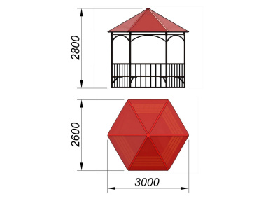 Беседка с лавками и полом МАФ 4122 в Нальчике