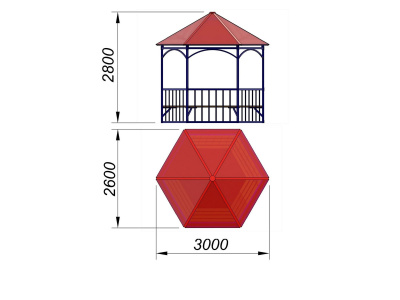 Беседка с лавками МАФ 4120 в Нальчике