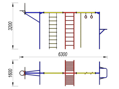 Гимнастический комплекс с баскетбольным щитом МАФ 3001 в Нальчике Гимнастический комплекс с баскетбольным щитом МАФ 3001 в Нальчике